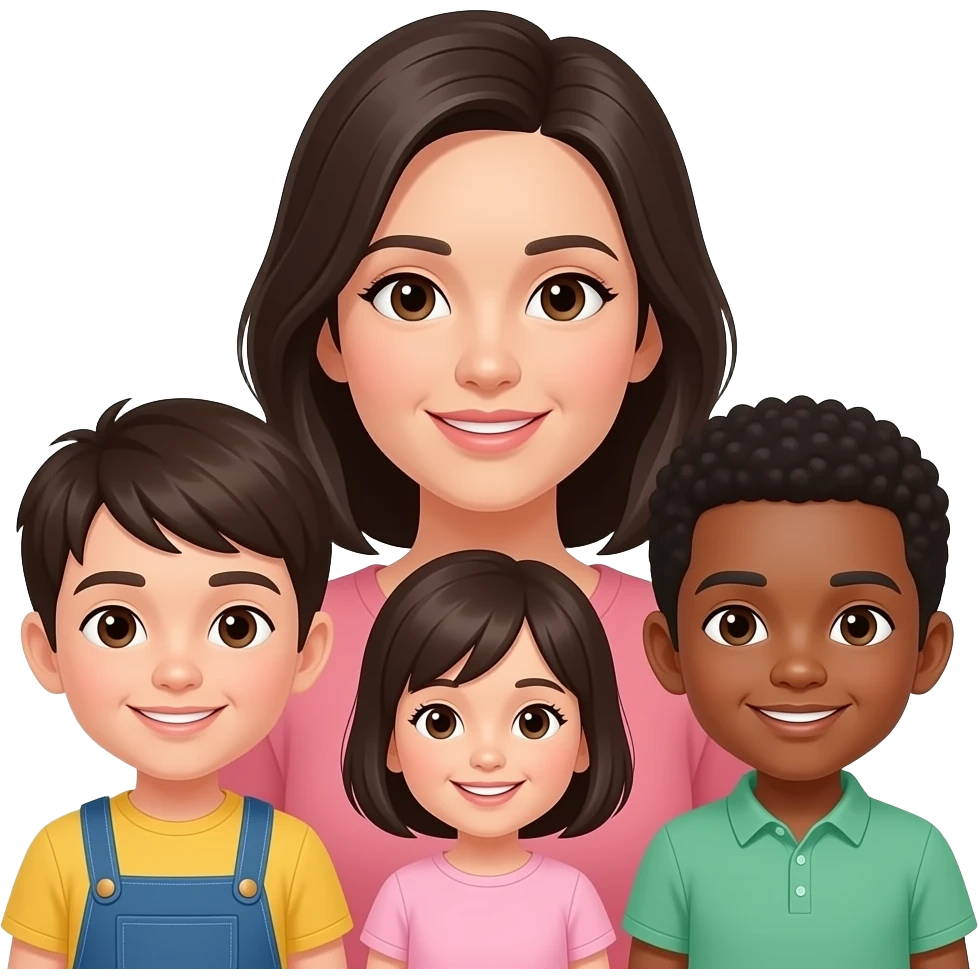 3 kids woman emoji