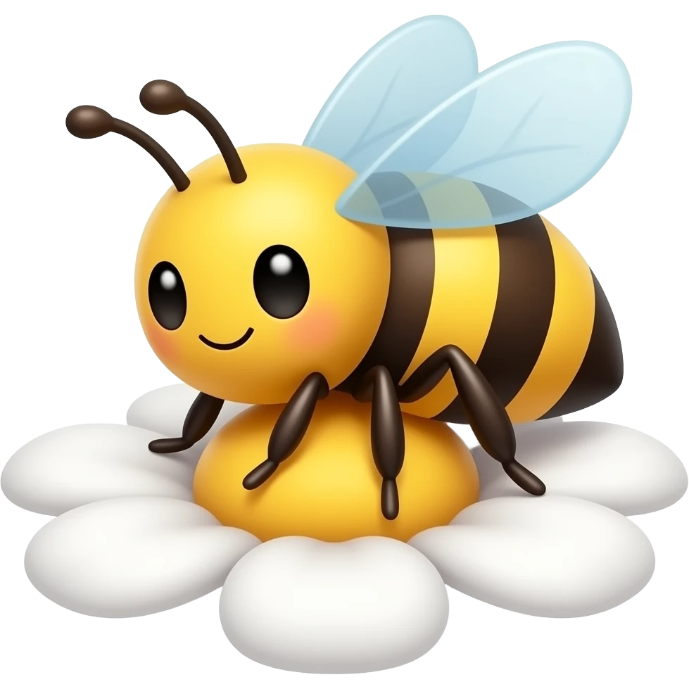cute bee sitting on a flower emoji