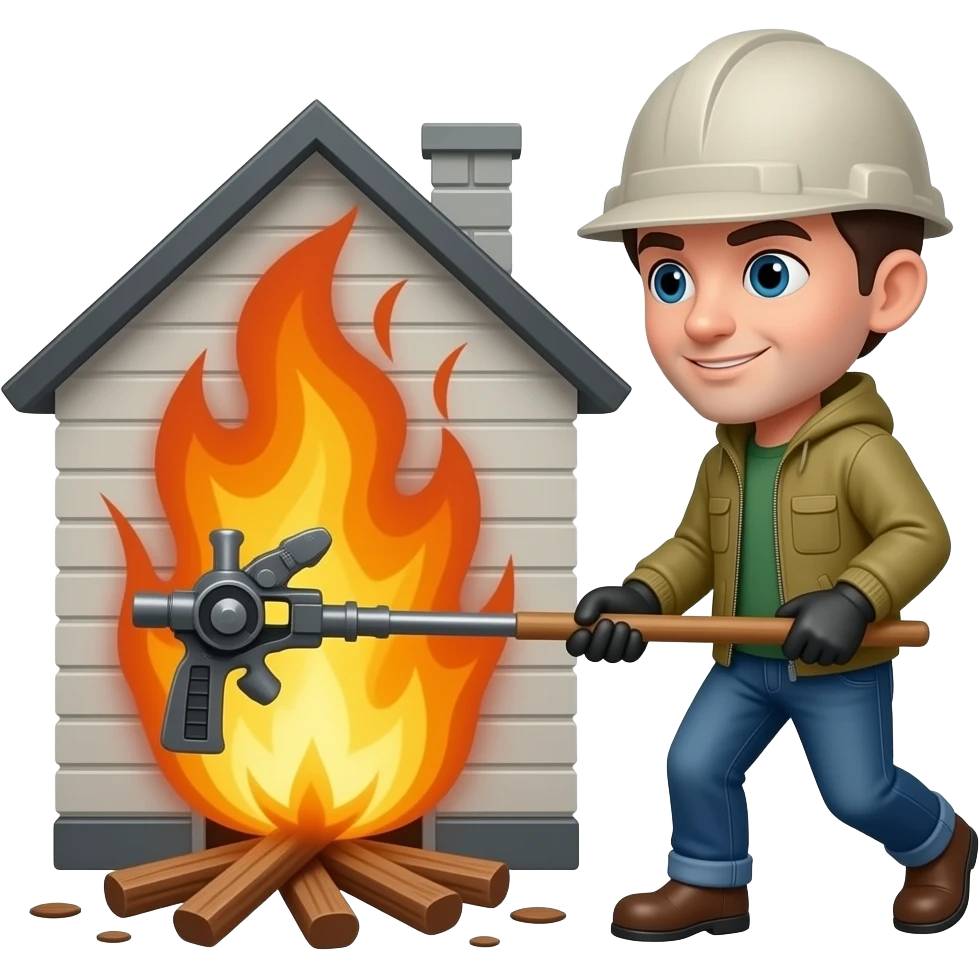 arsonist setting fire to a house emoji