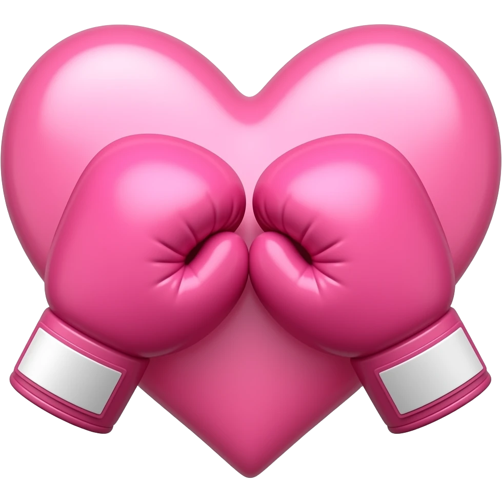 복싱 글러브로 하트를 만들어줘 연핑크로 emoji