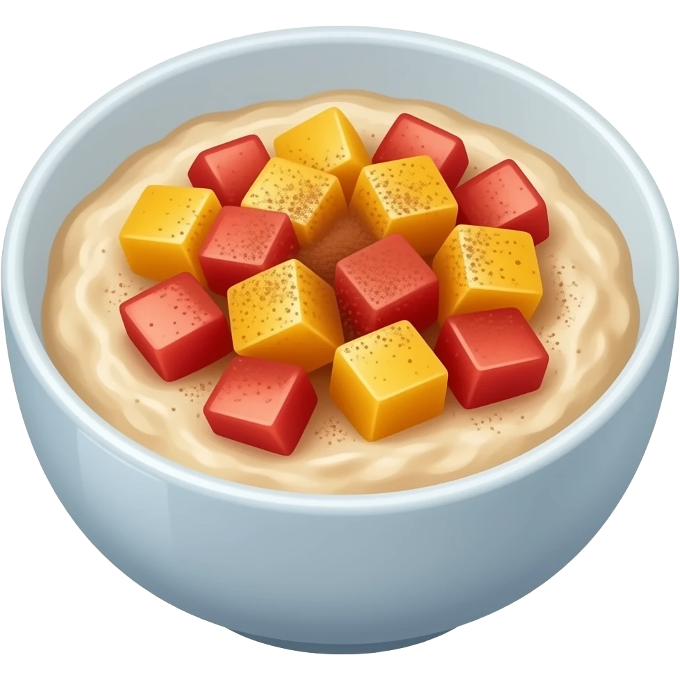 oatmeal bowl with fruit emoji