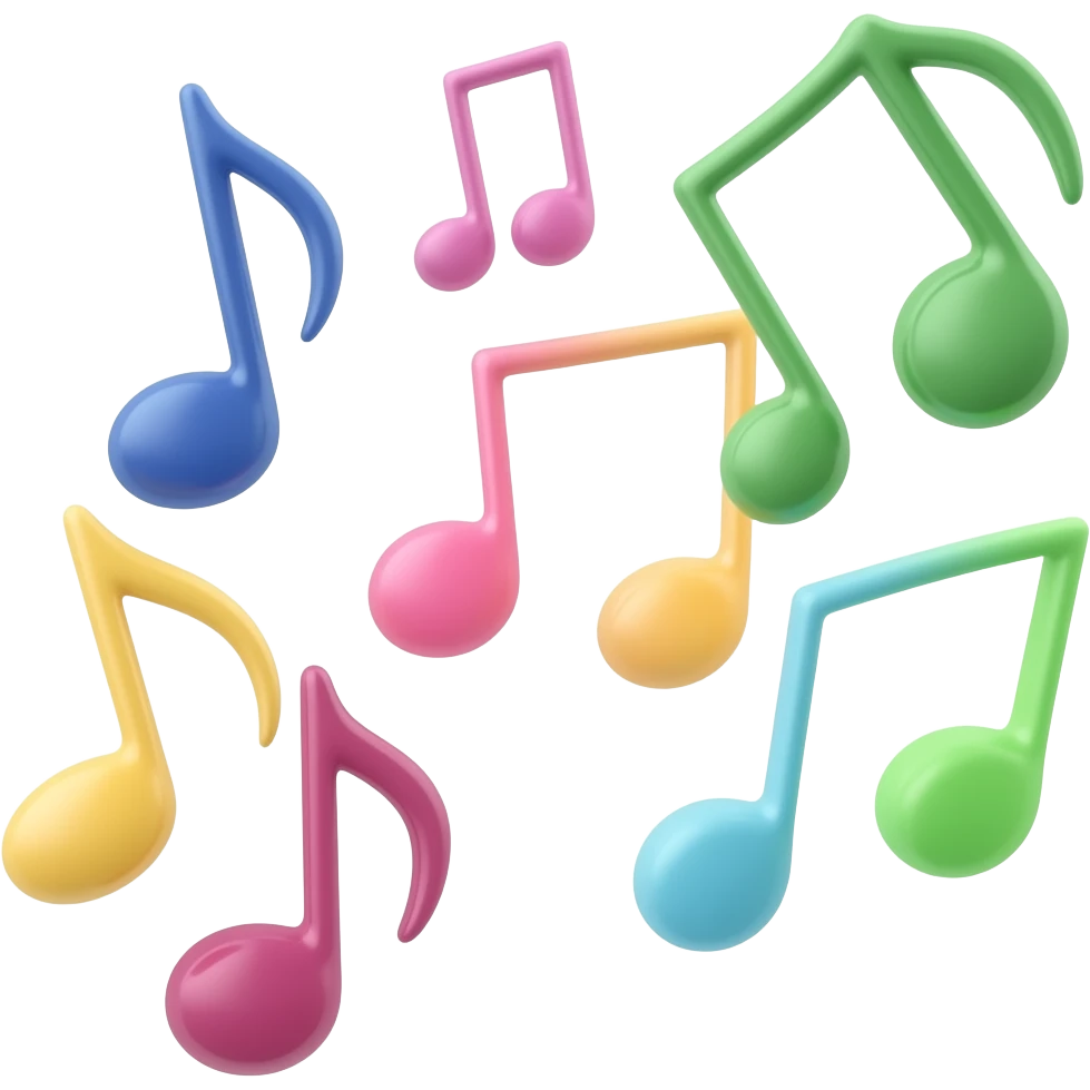 Nots musicais pequenas no ar emoji