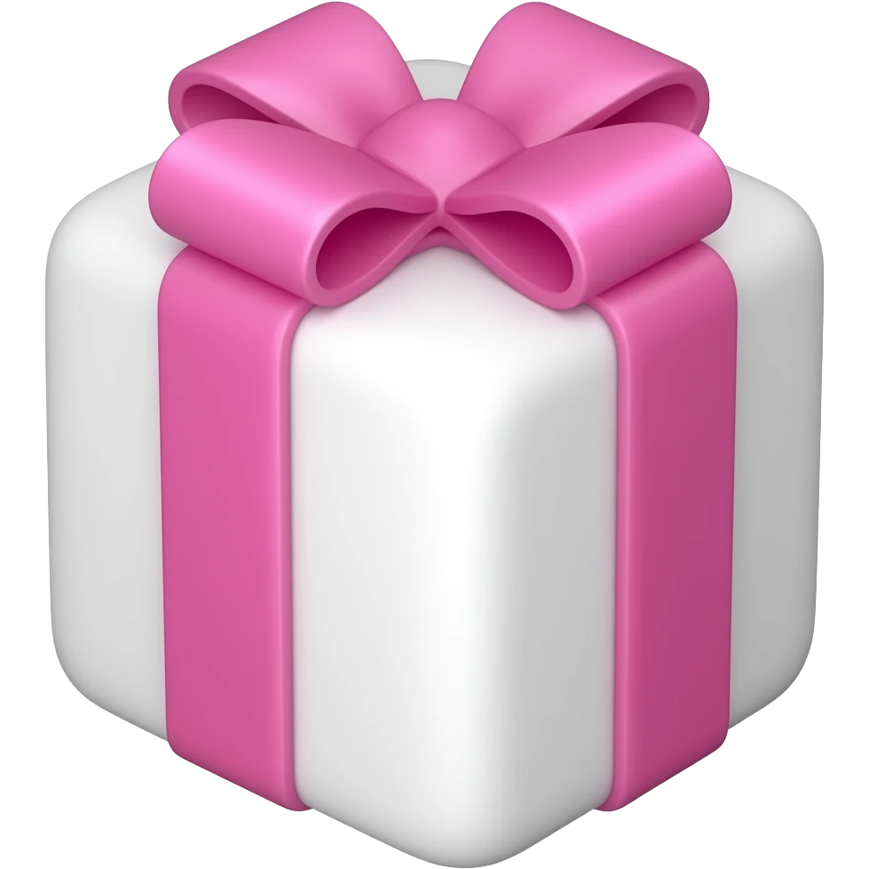 Sugar cube with a pink bow emoji