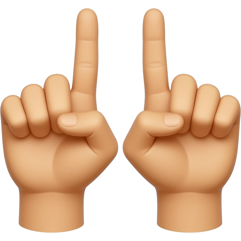 l’index et le majeur son lever avec les deux mains à côté emoji
