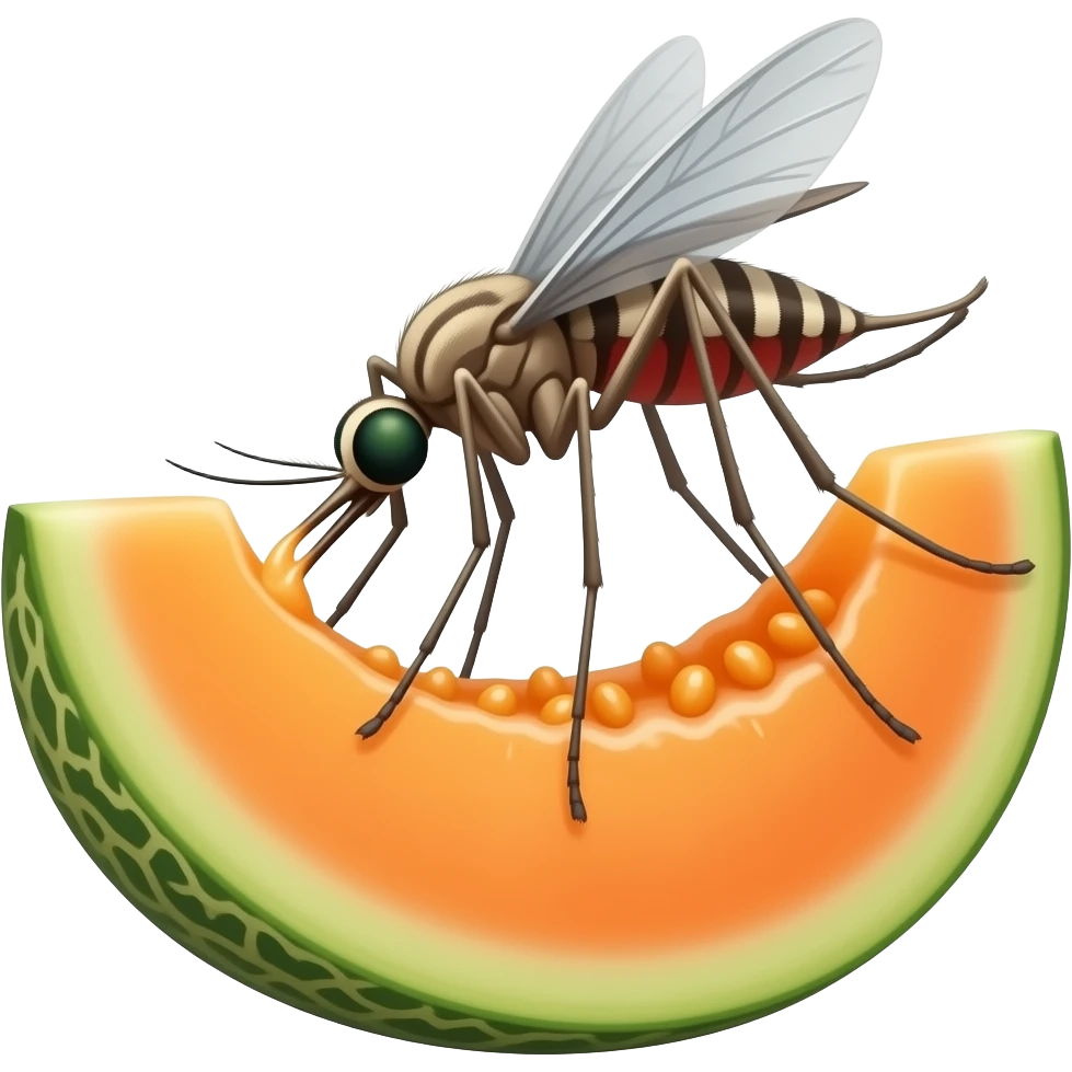 🦟🍈 mosquito eats melon emoji