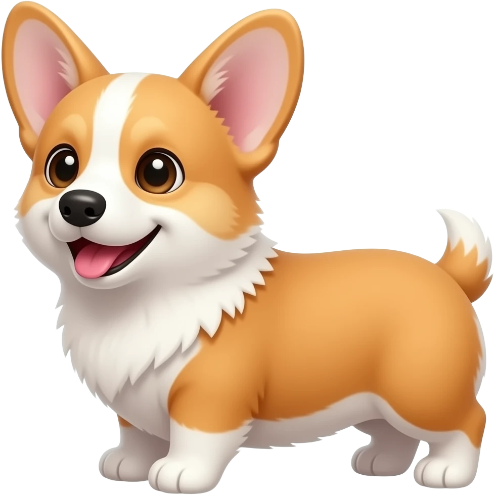 Happy corgi puppy saying I’m old school emoji