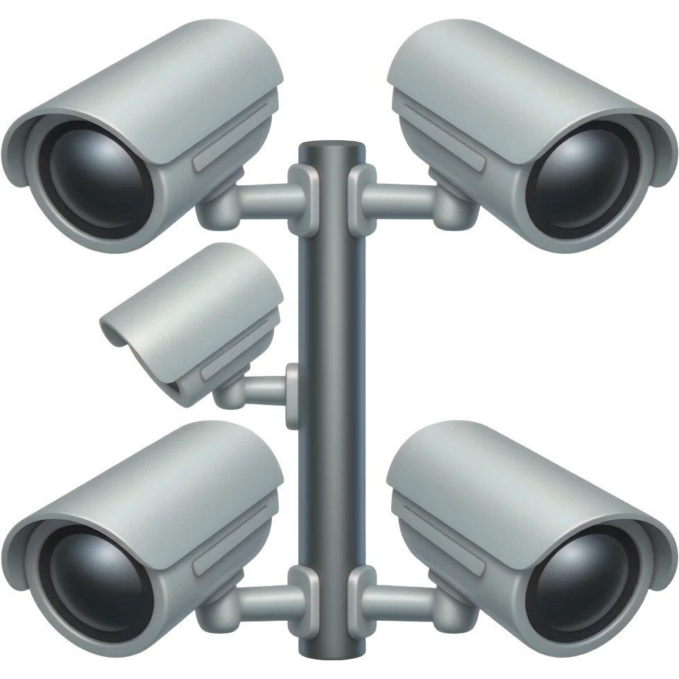Five CCTV cameras on a pole emoji