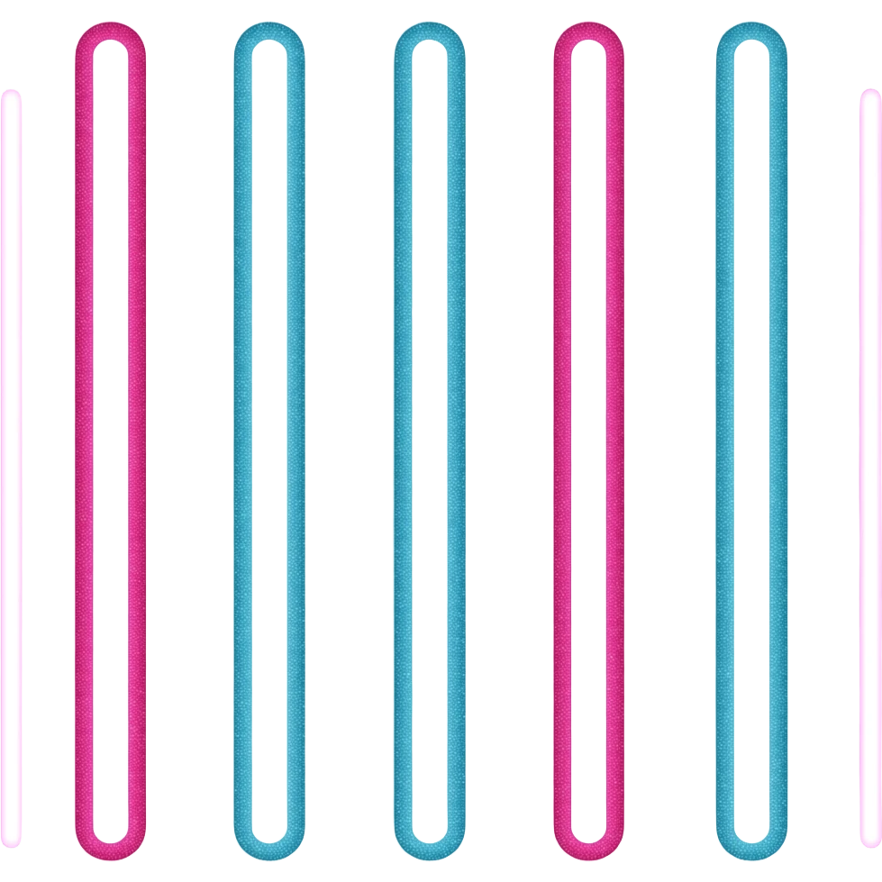 Thick pink, blue, white sparkly neon colored straight vertical lines emoji