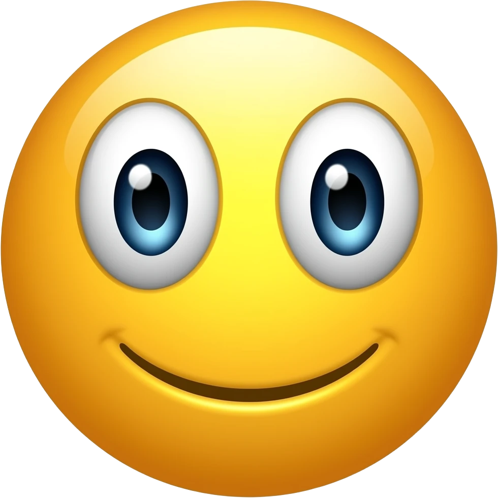 A smiley emoji is not a person, but a smiley face A smiley face with one huge eye without a mouth. emoji