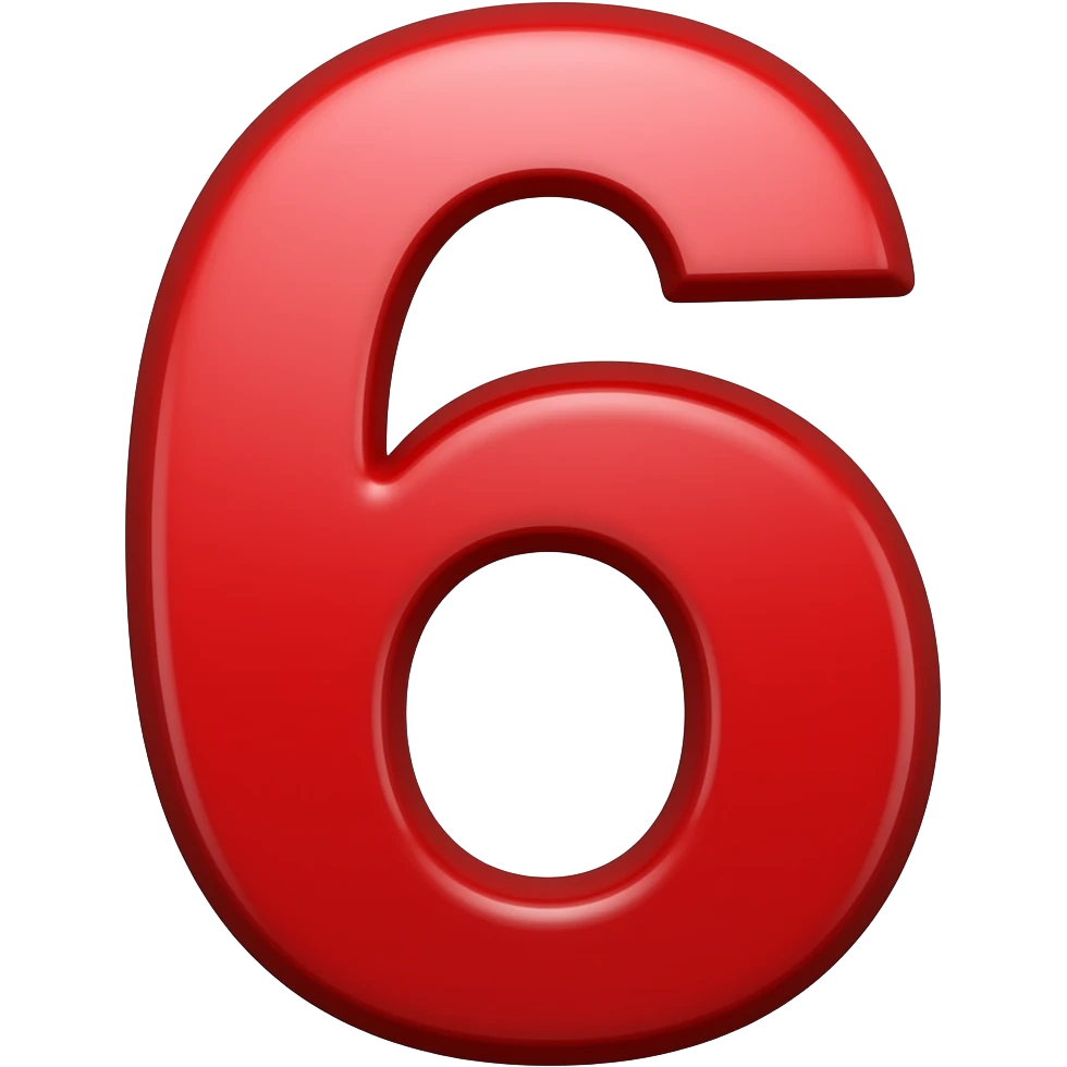 number 6 in red emoji