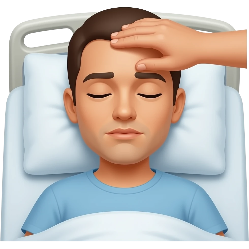 의식 없는 환자 손 터치 (일반인) emoji