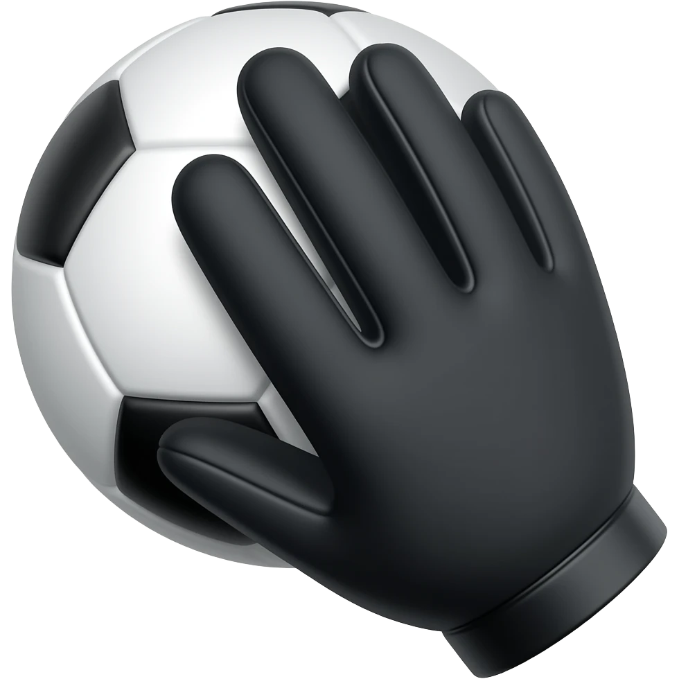 ONE SOCCER BLACK GLOVE WITH SOCCER BALL emoji