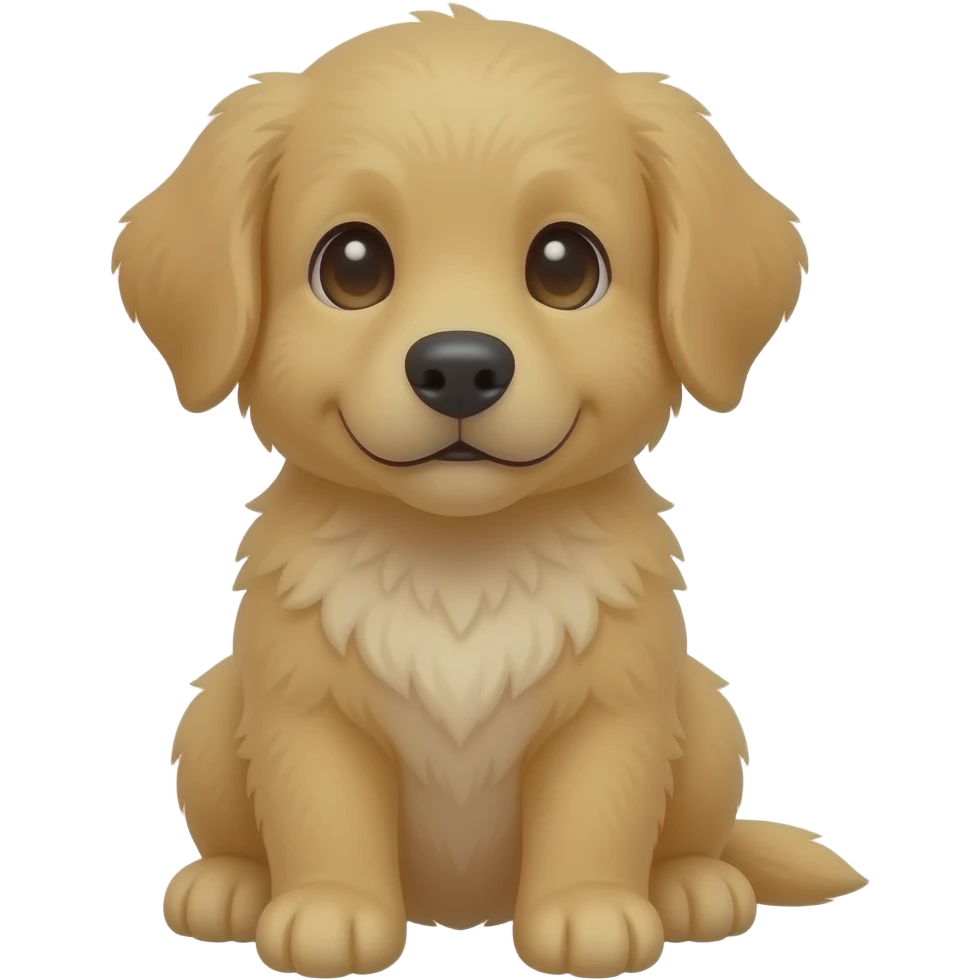 This is a cute Golden Retriever puppy digital illustration emoji