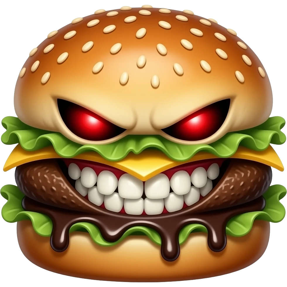 Evil burger emoji