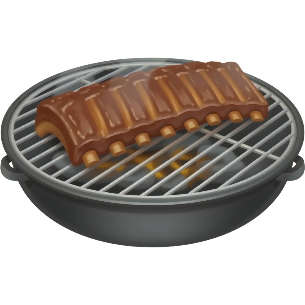 Ribs smoking on a weber grill emoji