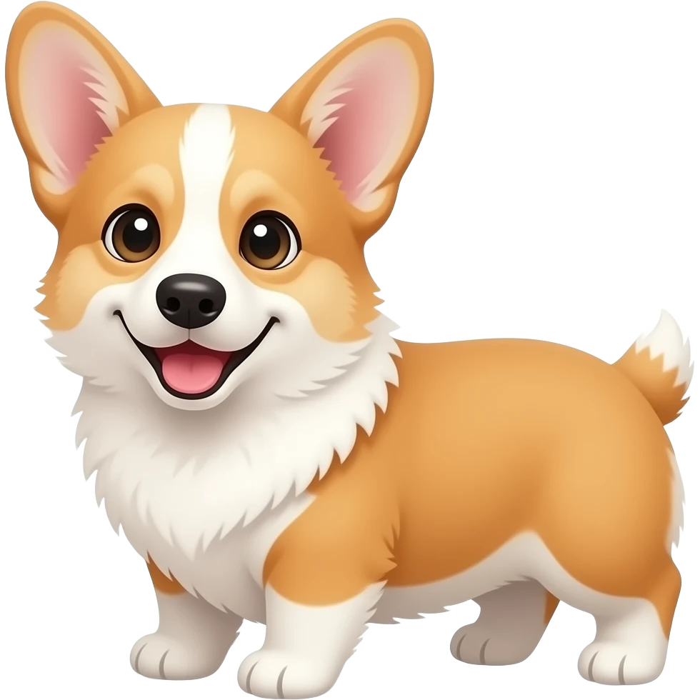 Happy corgi puppy saying I’m old school emoji