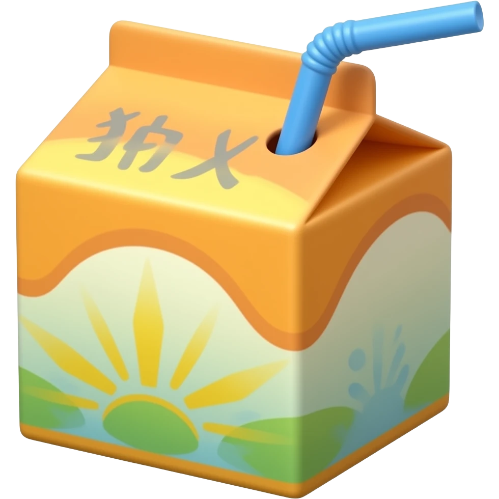 Juice Box with straw emoji