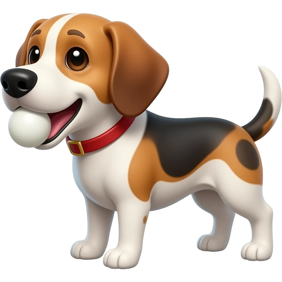 Dog holding a ping pong ball on his mouth emoji