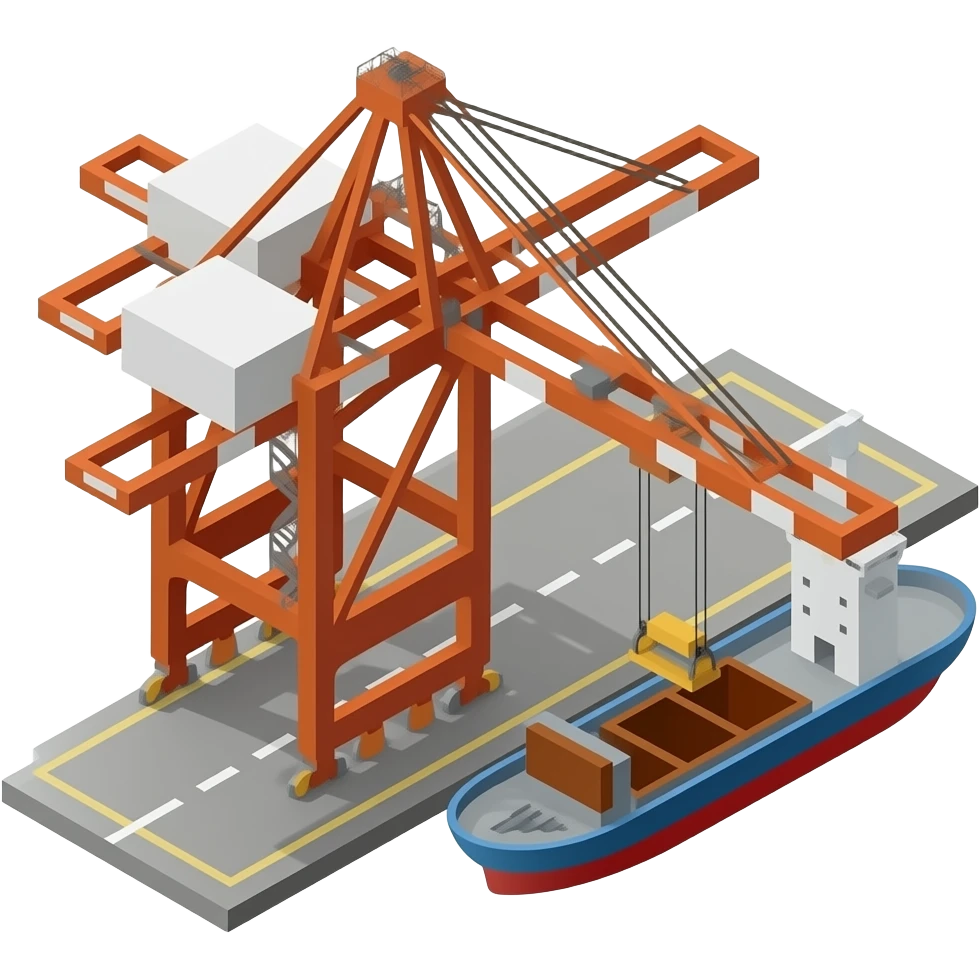 Port crane top view isometric no background emoji | AI Emoji Generator