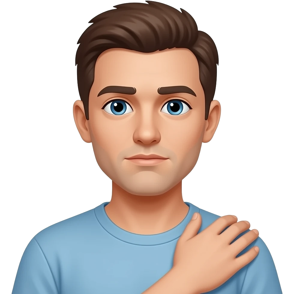 의식 없는 젊은환자 어깨에 손 터치 (일반인) emoji