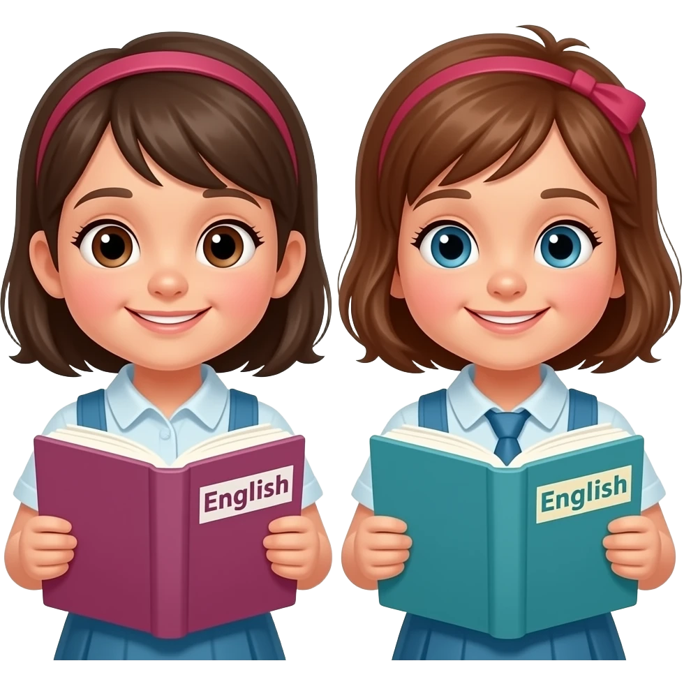 children holding english book emoji
