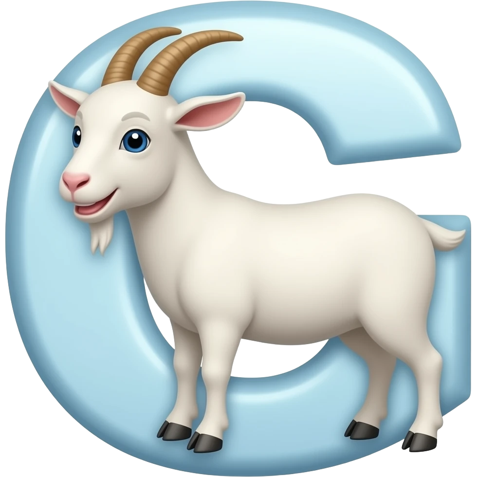 Goat turns to letter G emoji