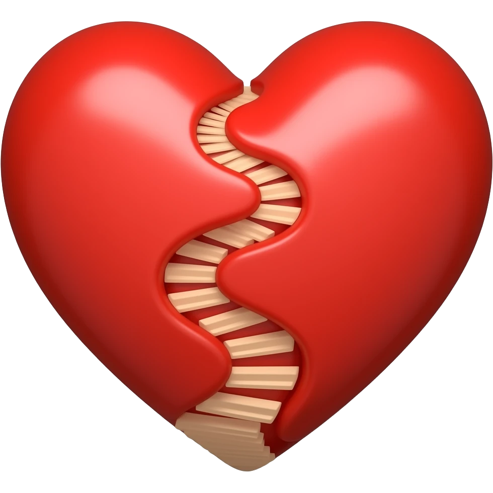 giant red heart with path going through emoji