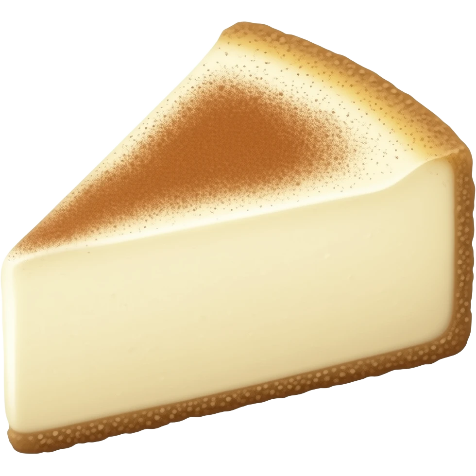 white cheesecake no topping slice with cinnamon sprinkle on top emoji