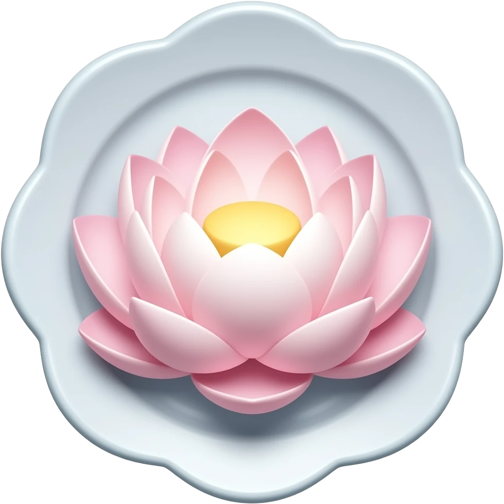 lotus flower in a round circle like plate wall art emoji