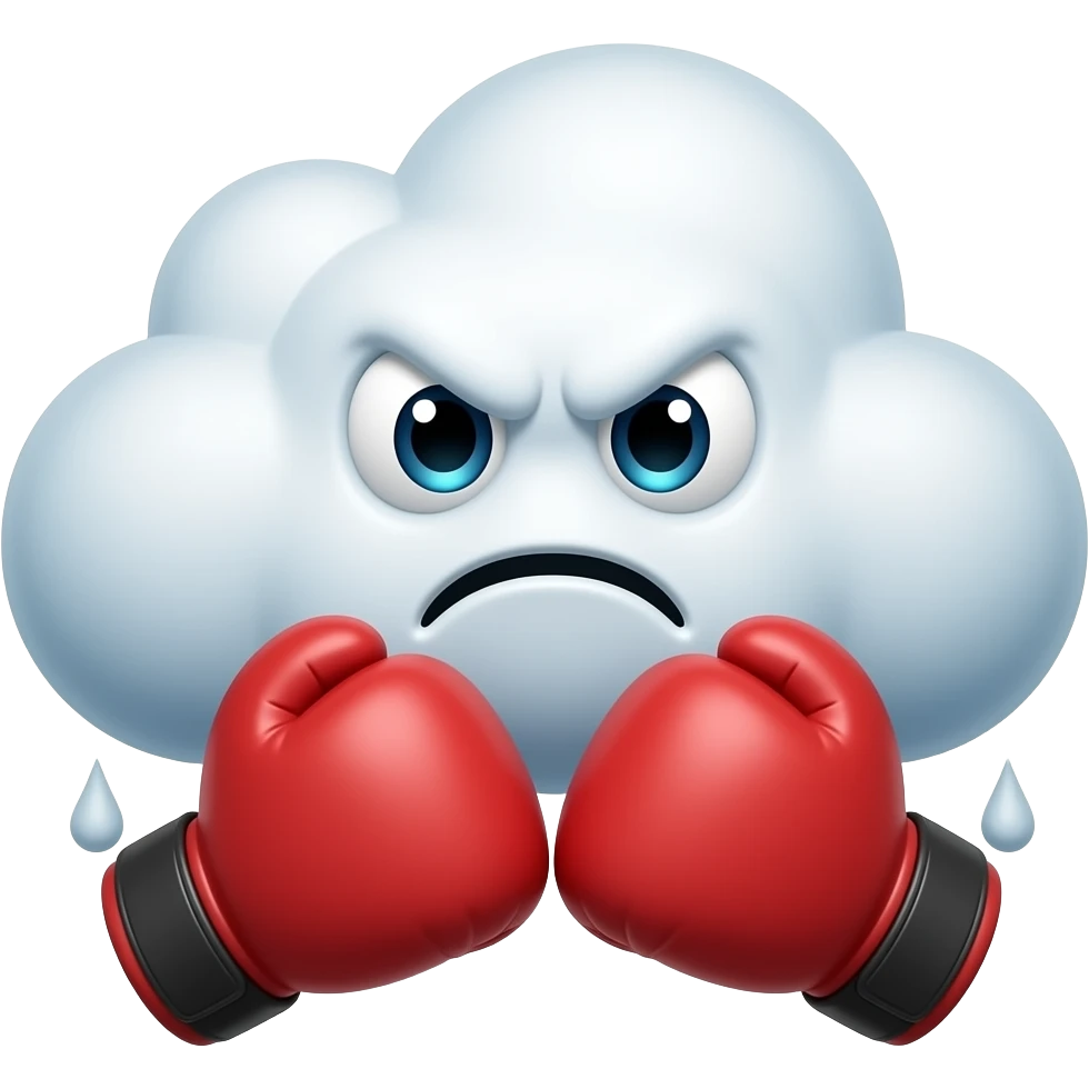 angry cloud with boxing gloves emoji