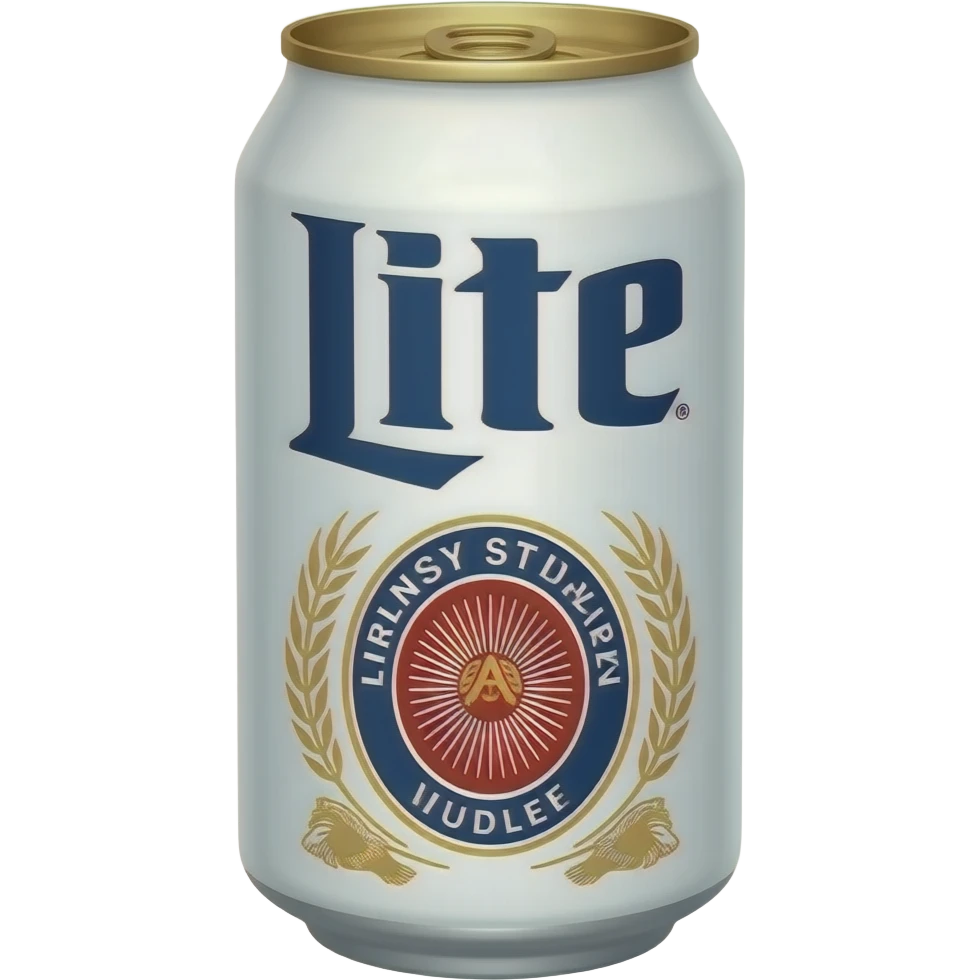 Miller lite beer can  no letter emoji