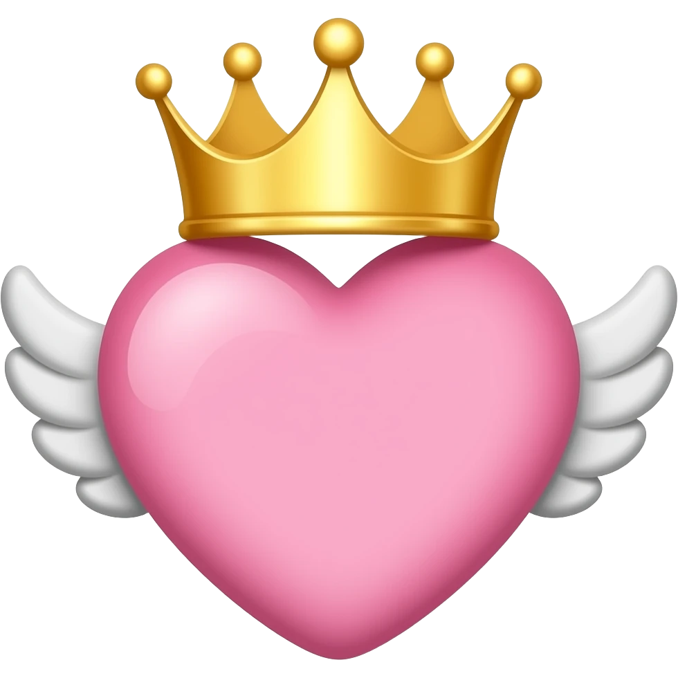A light pink heart with a crown and wings emoji