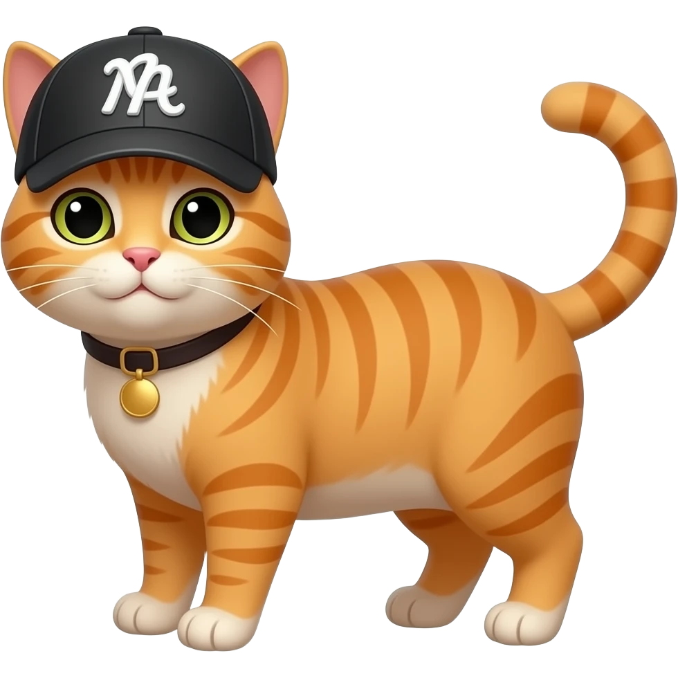 orange Cat wearing cap emoji