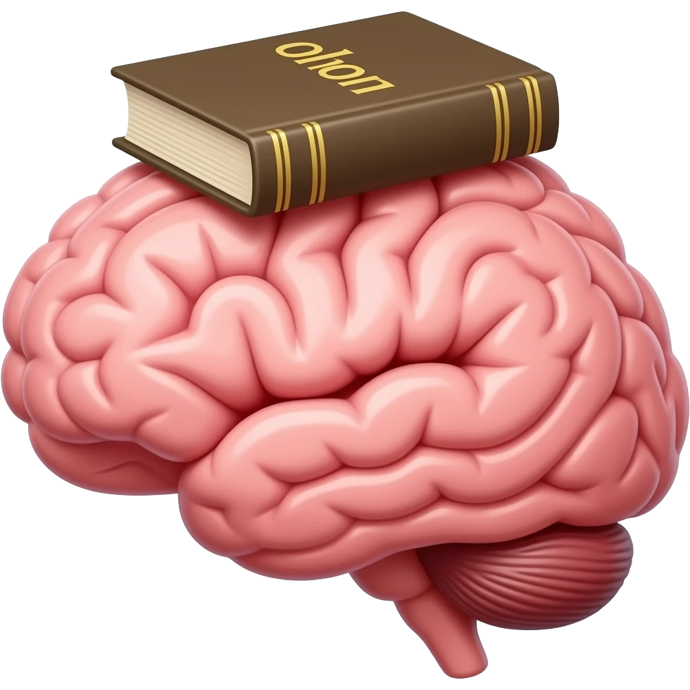 a brain with a bible on it emoji