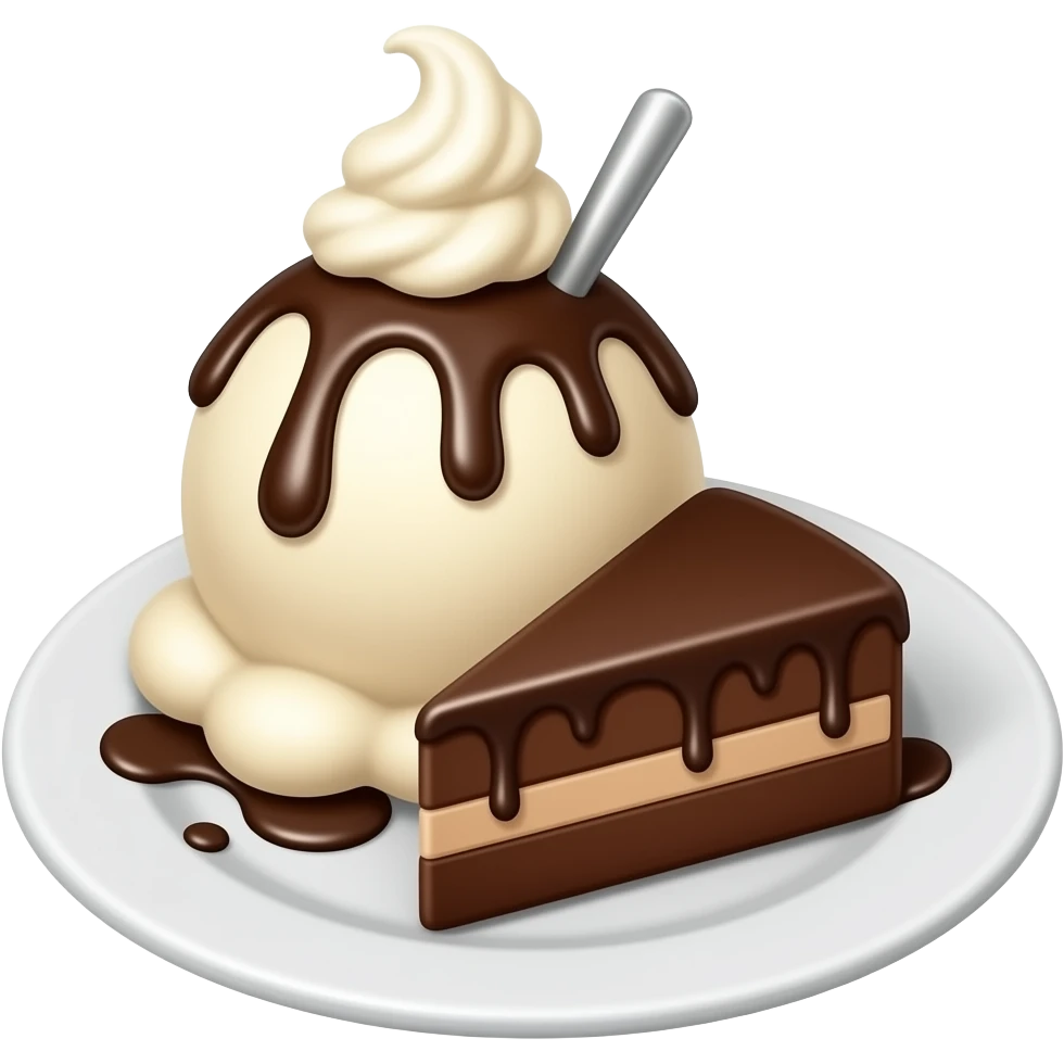 Chocolate Ice Cream and Chocolate Cake emoji