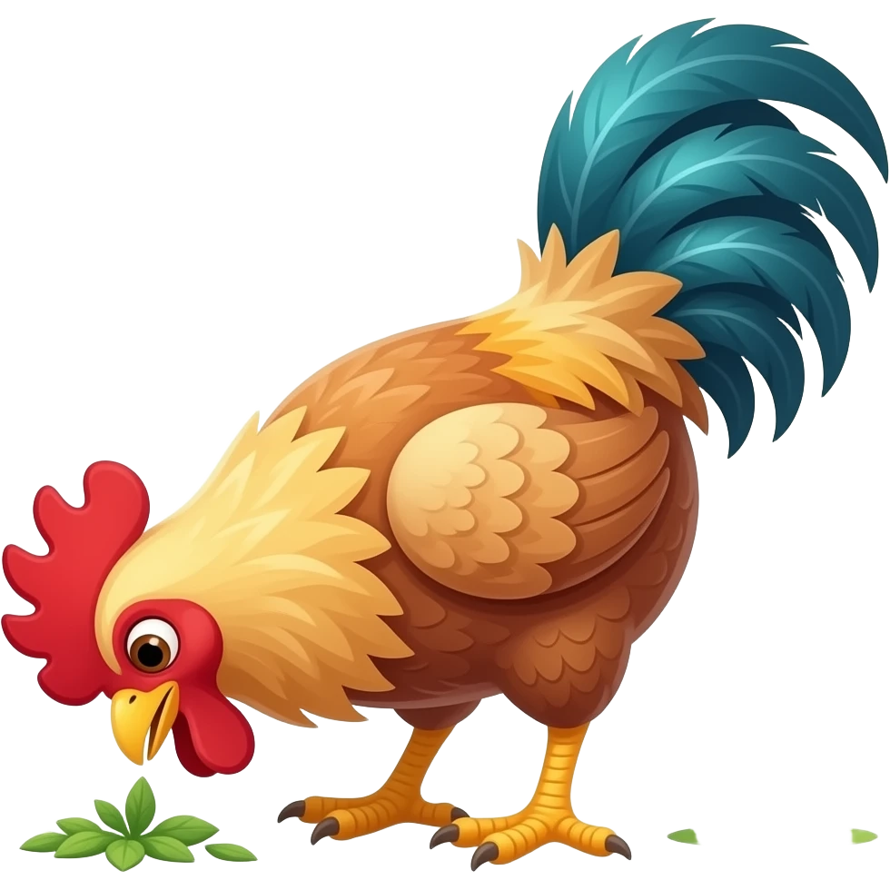 Cartoon cock pecking emoji