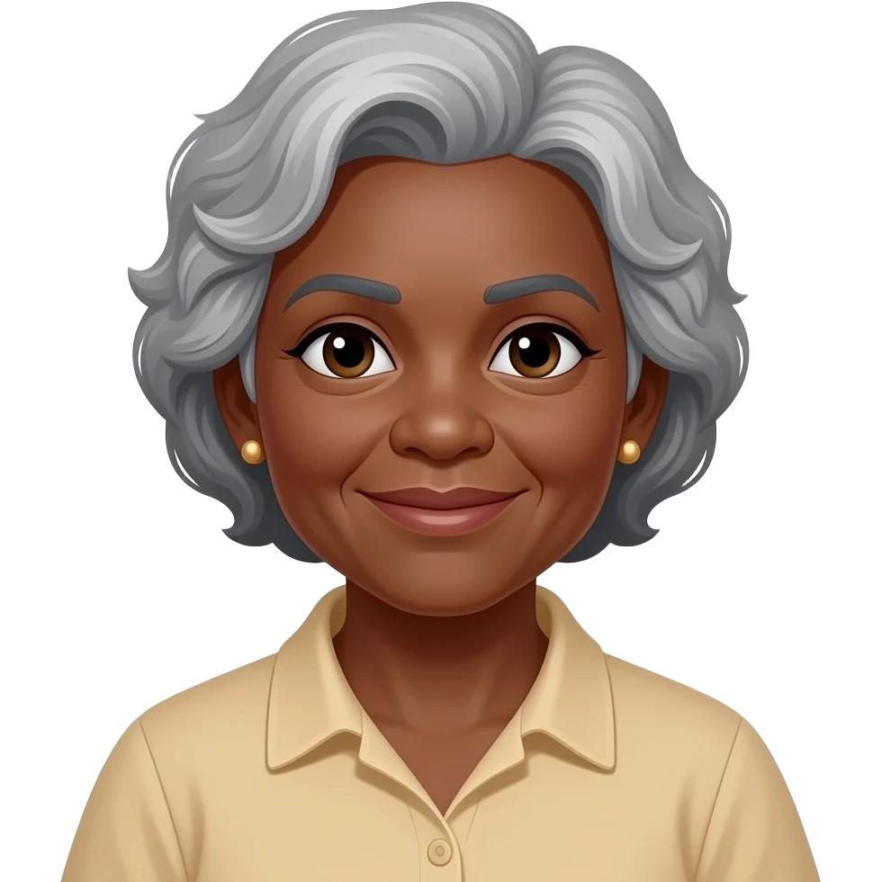 Grandma short hair african american of girls emoji