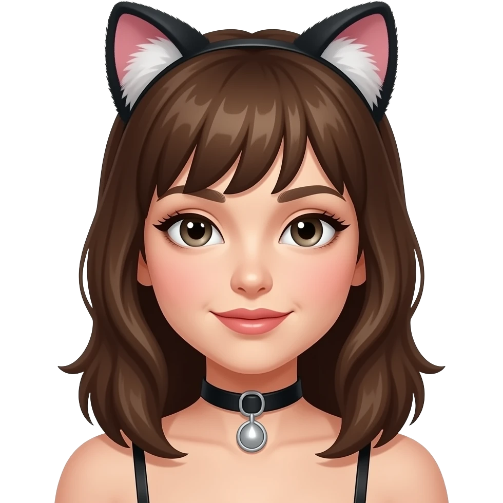 bdsm girl submissive wearing furry kitten ears emoji