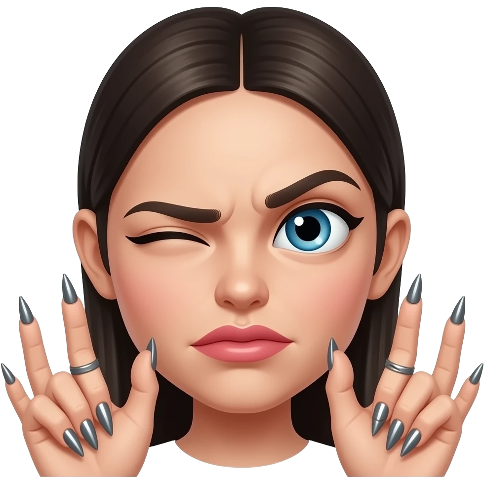 This Emoji 🙄 with baddie nails 💅🏻 and baddie lips👄 emoji
