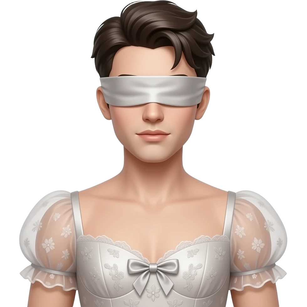 romantic dress guy mannequin blindfolded clothing doll emoji