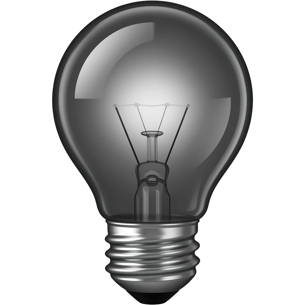 black lightbulb emoji