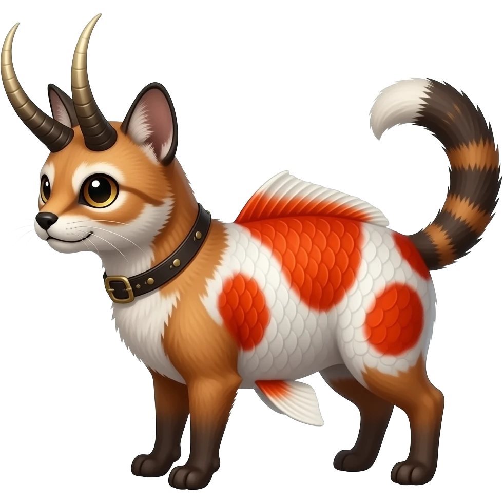 Horned Damaskus mutant koi-civet-genet-hybrid emoji