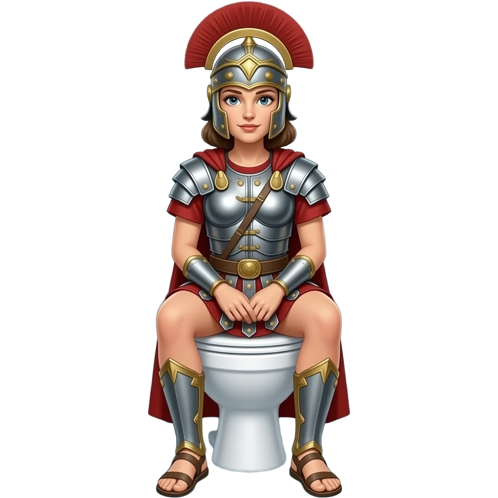 Gladiator girl on toilet emoji
