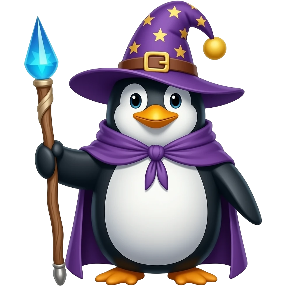 Penguin Wizard emoji