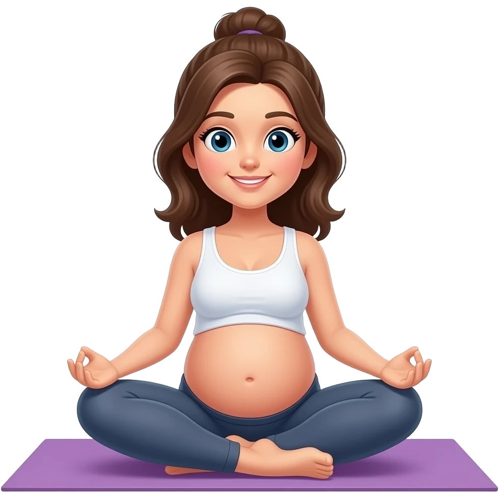 Pregnant doing yoga emoji