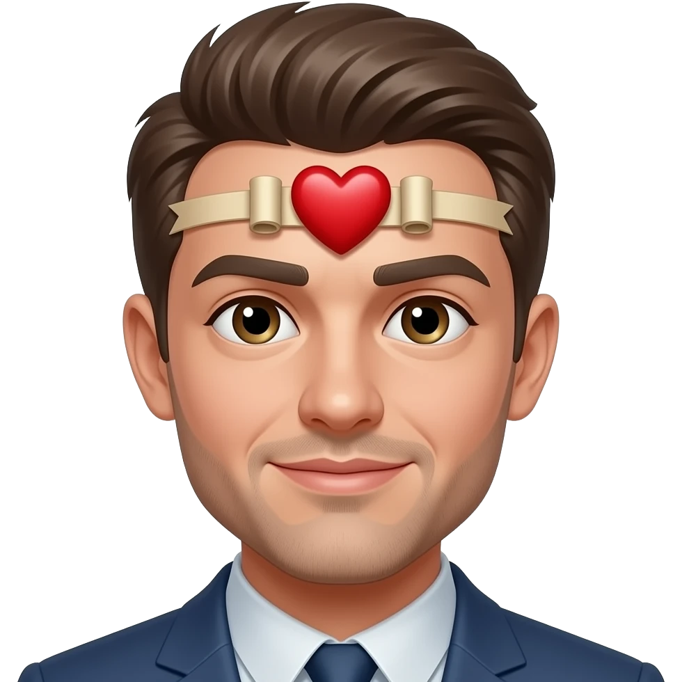 take a scroll, put it on a heart, and then put that on the forehead of a person emoji