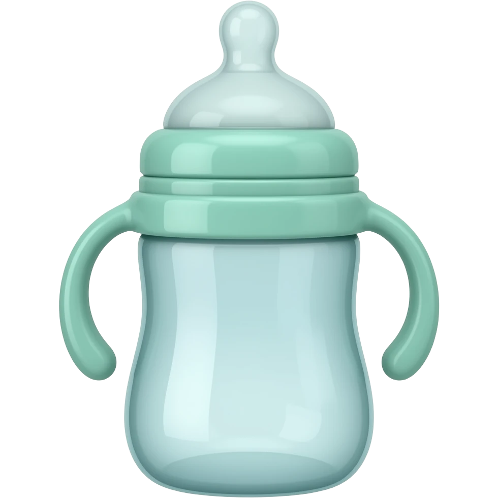 Mint baby bottle without handles emoji