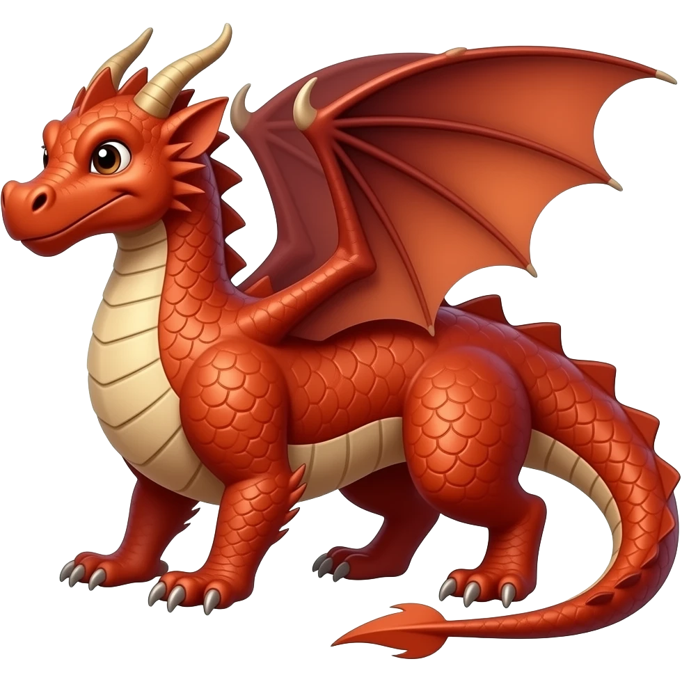 Crie um dragão como esse:🐉só que vermelho emoji