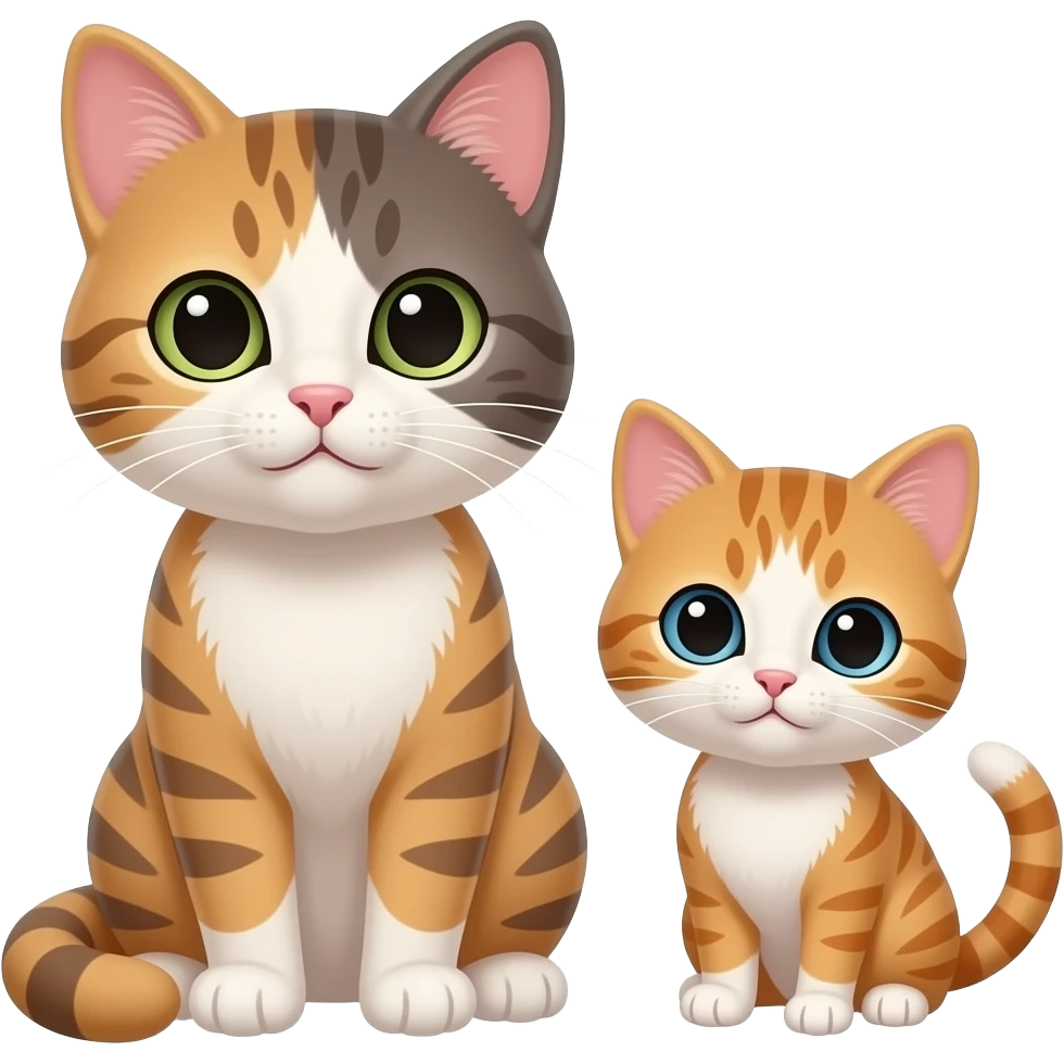 A cat and her kitty emoji
