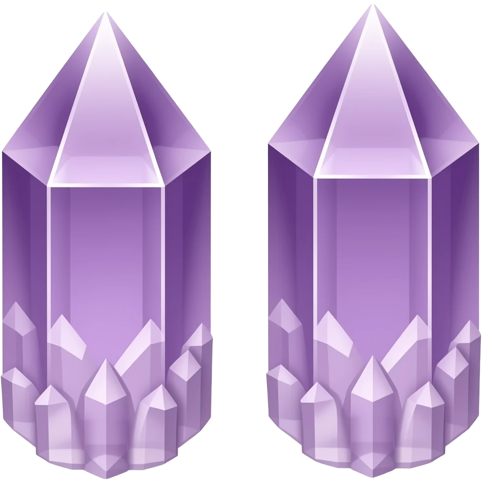 Two amethyst crystal  pointed emoji